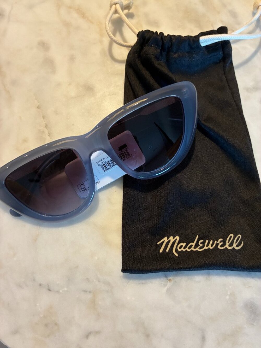 Madewell Oversized Angular Sunglasses NEW in Feather Blue